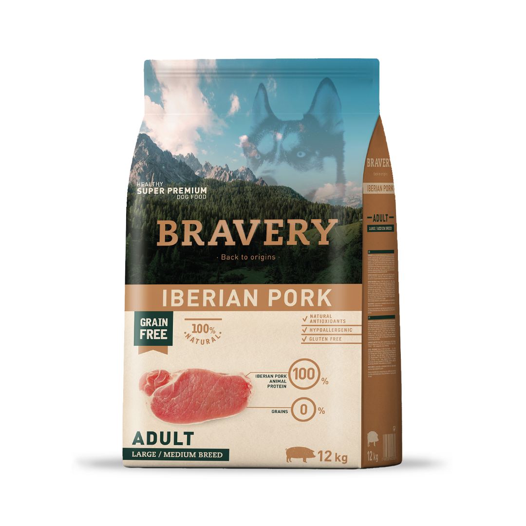 BRAVERY IBERIAN PORK ADULT LARGE/MEDIUM BREEDS 12 KG