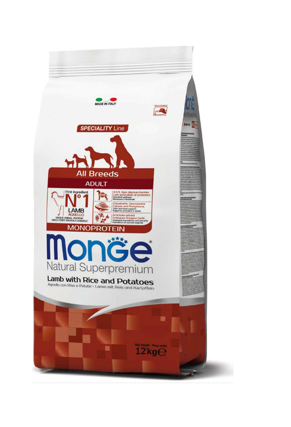Monge  Natural  Superpremium  AII Breeds  Adult  Monoprotein* Lamb